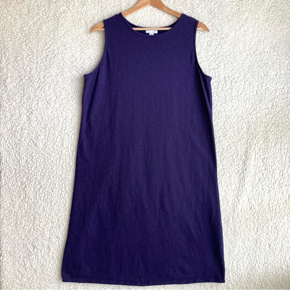 J Jill Women's dark blue sleeveless jersey knit dress, Sz M - Picture 4 of 16